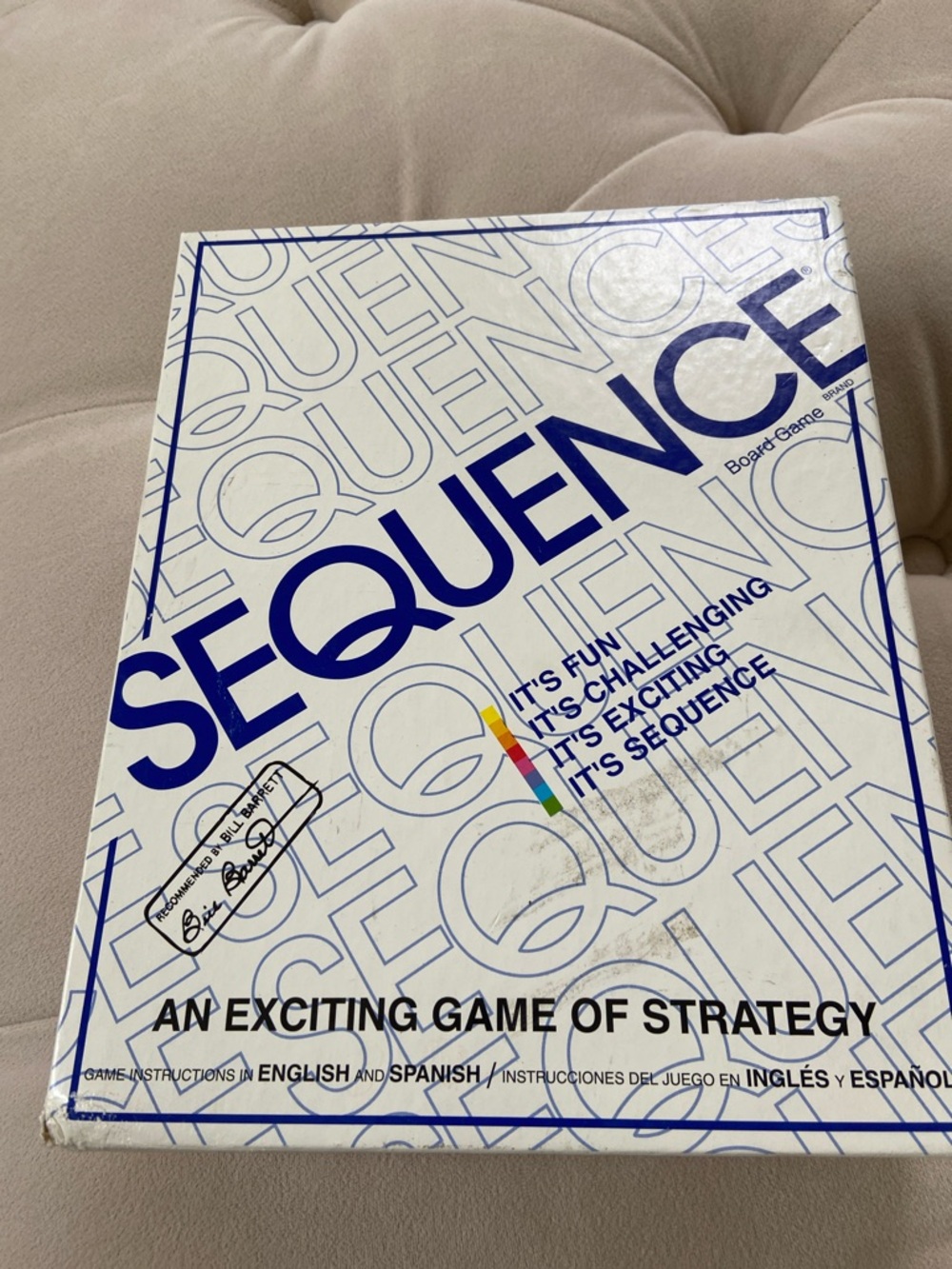 Sequence Board Game - White and Blue Box like new